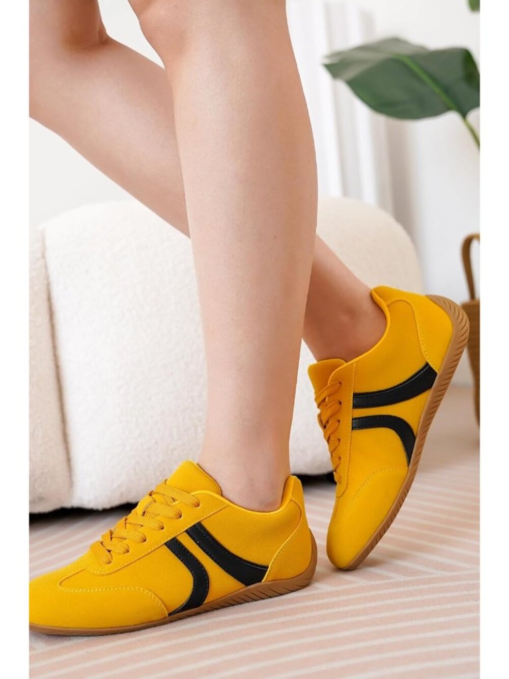 Women's Yellow Non-Slip Barefoot Soft Memory Foam Soft Memory Foam Sneakers - Picture 2 of 6